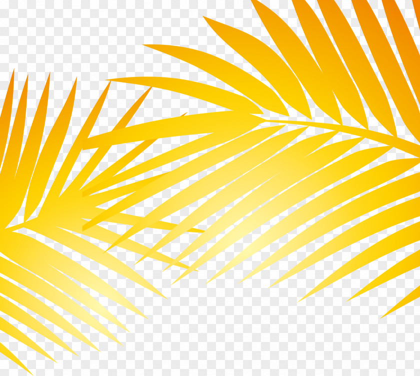 Golden Bamboo Leaves Hand Painted Elements Graphic Design PNG