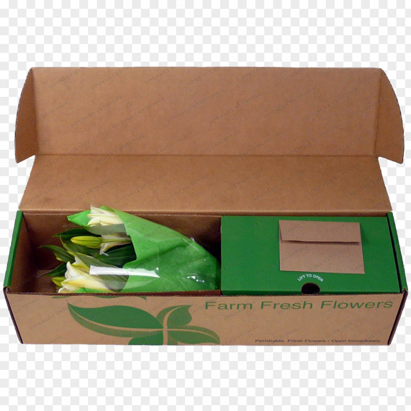 Green Packing Box Paper Flower Bouquet Lilium PNG