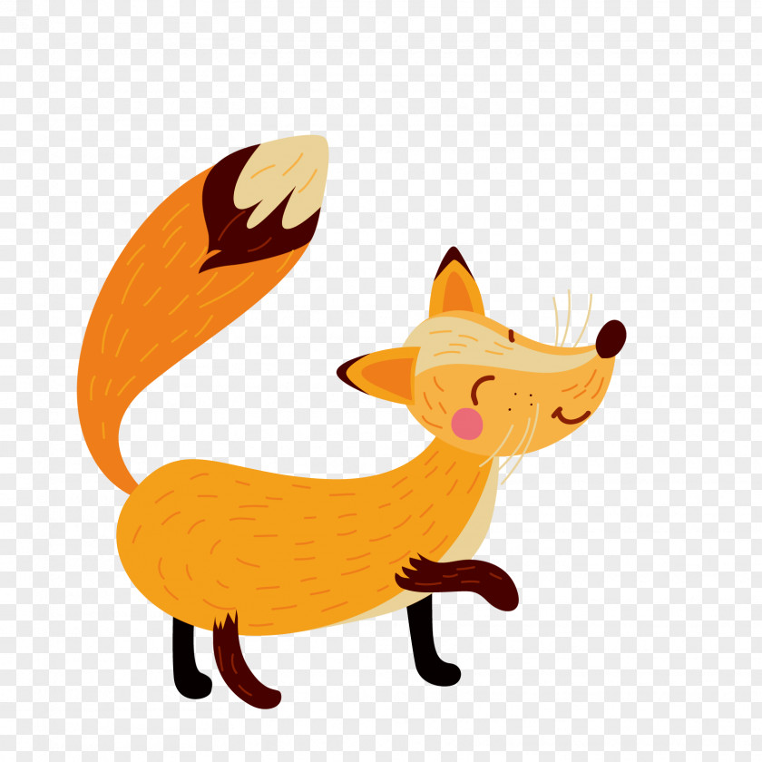 Hand-painted Fox Cartoon Siberian Weasel PNG