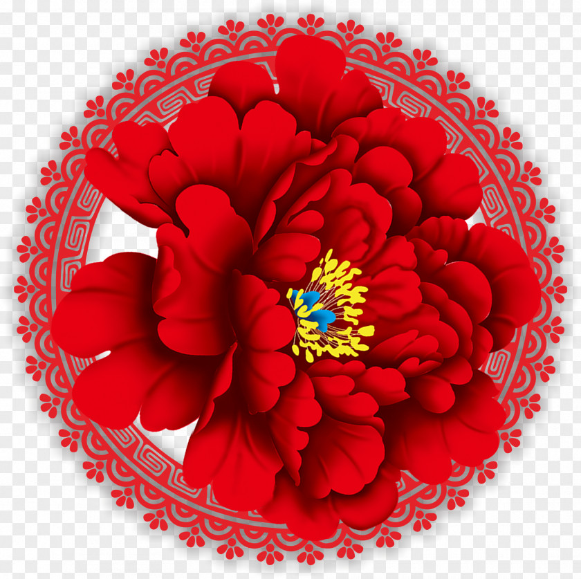 Peony Border Business Lifestyle PNG