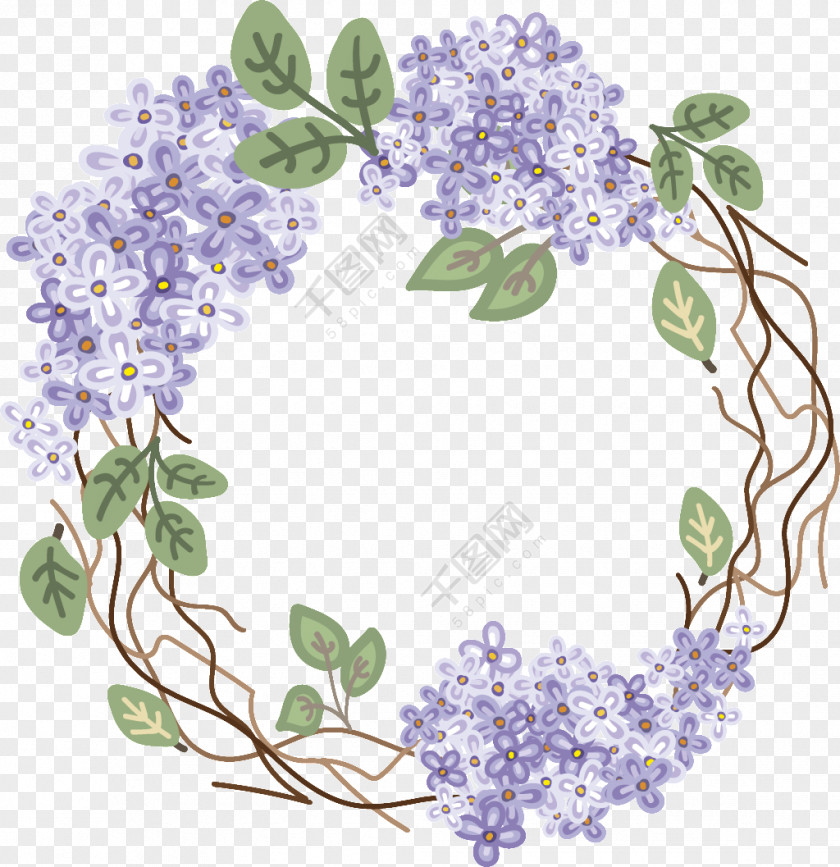 9 Star Wreath Image Flower Design Vector Graphics PNG