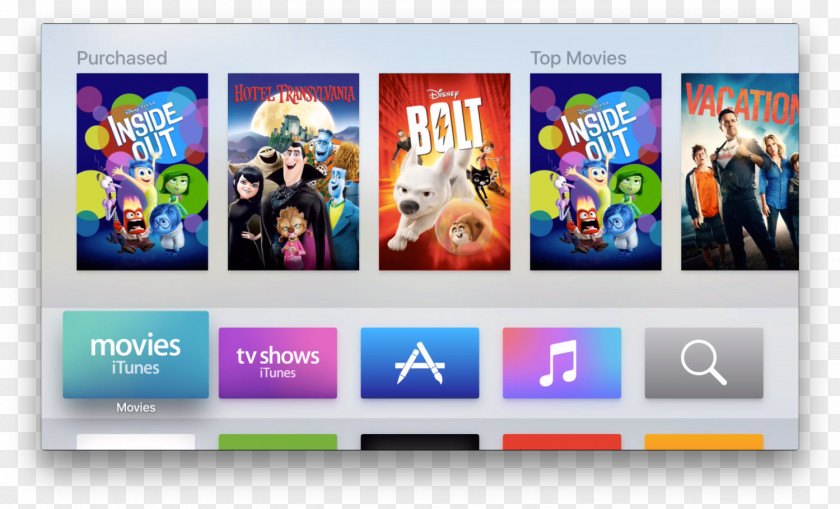 Apple Television TV (4th Generation) User Interface PNG