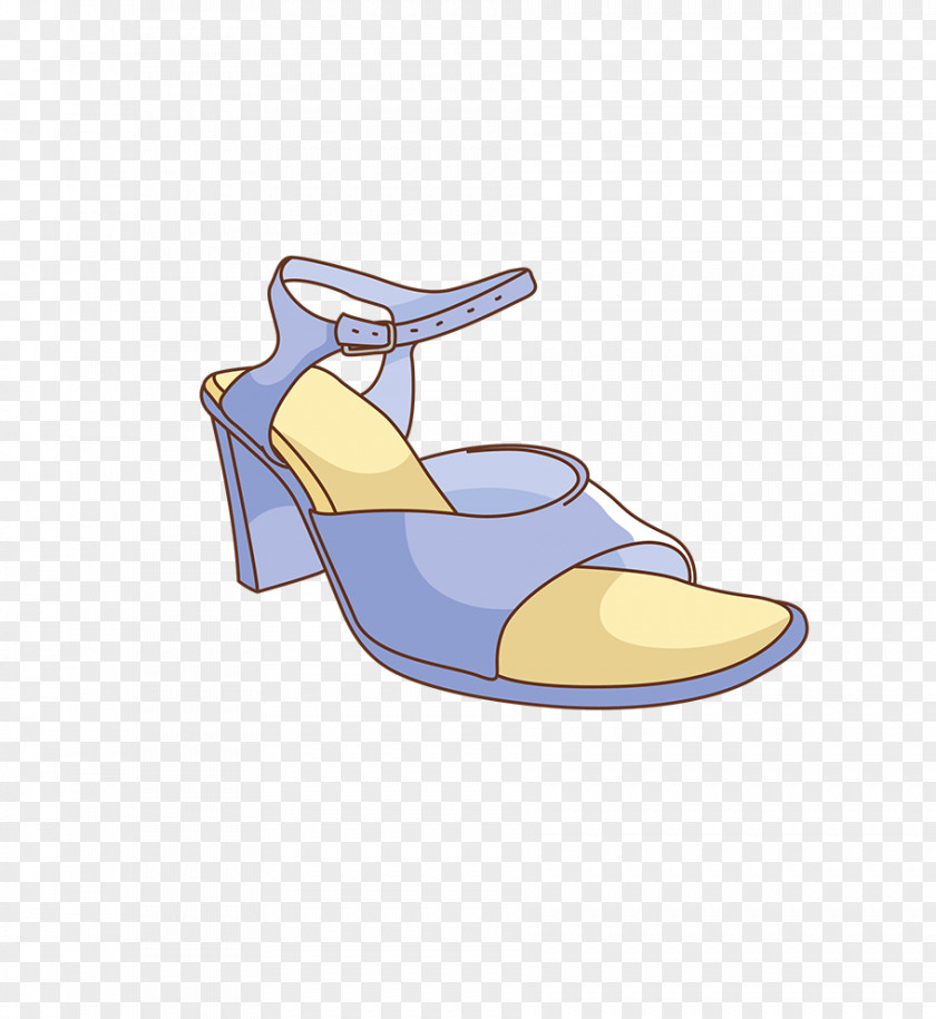 Blue Cartoon Heels High-heeled Footwear Sandal Shoe PNG