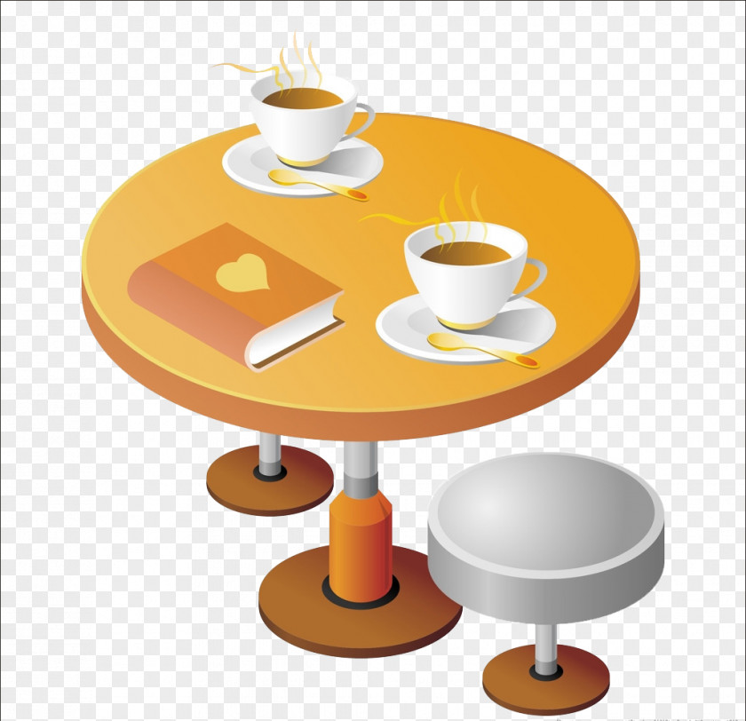 Orange Seats Coffee Table PNG
