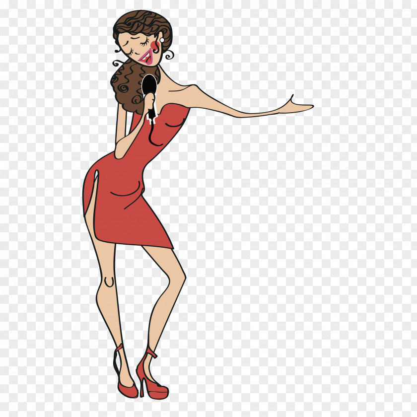 Singing The Beauty Cartoon Illustration PNG