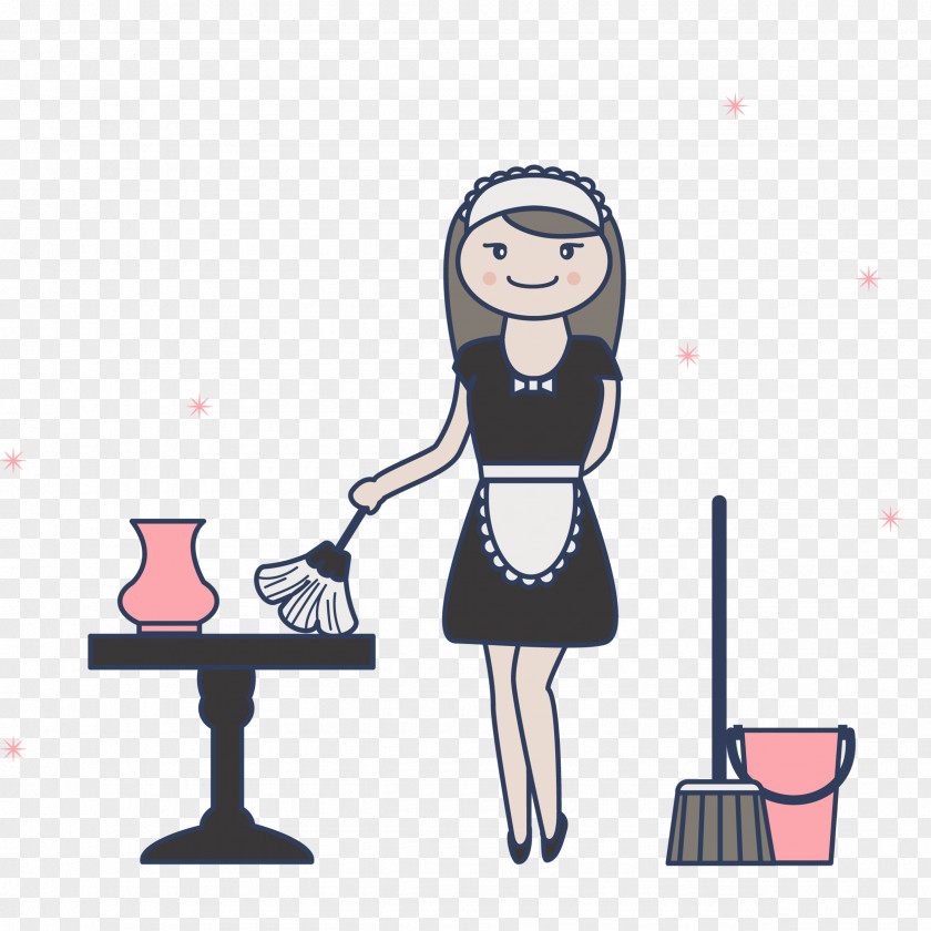 Clean French Maid Image Cartoon Vector Graphics PNG