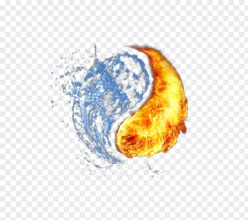 Texture Of The Element Fire And Water Icon PNG