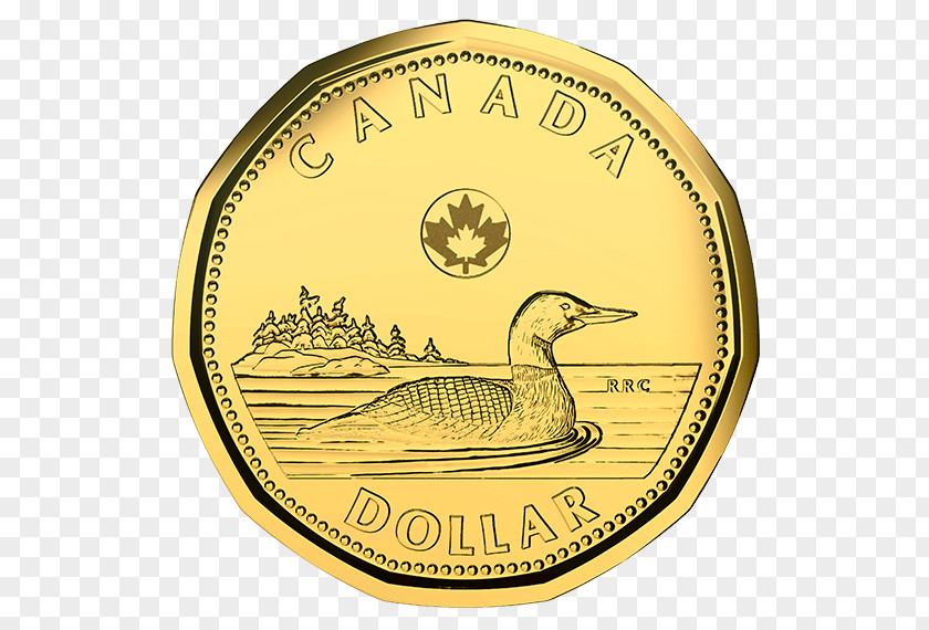 Uncirculated Coin Dollar Canada Loonie Royal Canadian Mint PNG