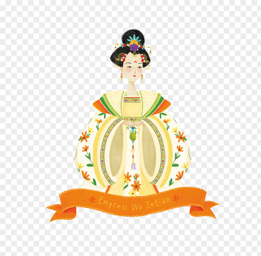 Ancient Woman Emperor Of China Female History Illustration PNG