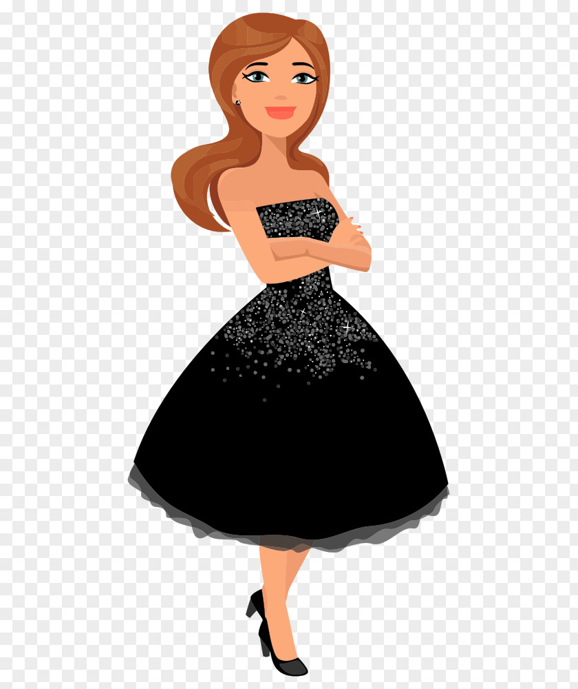 Dress Little Black Clothing Cocktail Woman PNG