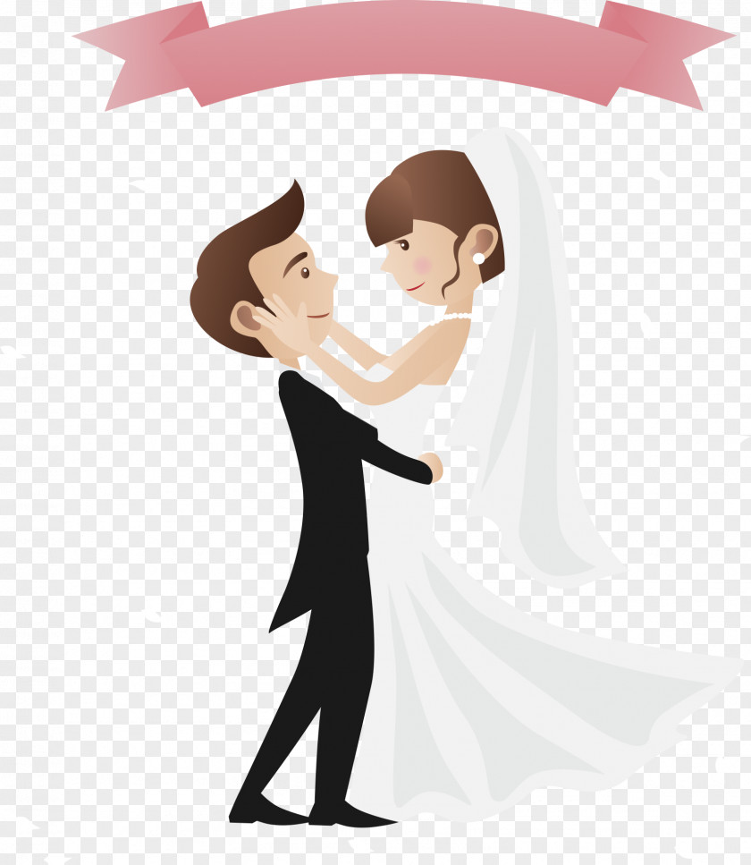Pick Up The Bride And Groom Wedding Invitation Engagement Greeting Card Illustration PNG
