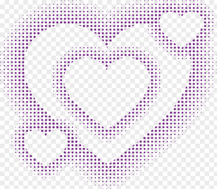 Purple Wave Point Embossed Love Halftone Circle Clip Art PNG