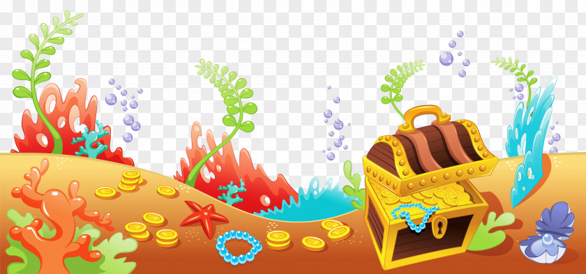 Sea Bottom With Treasure Ground Clipart Picture Seabed Clip Art PNG