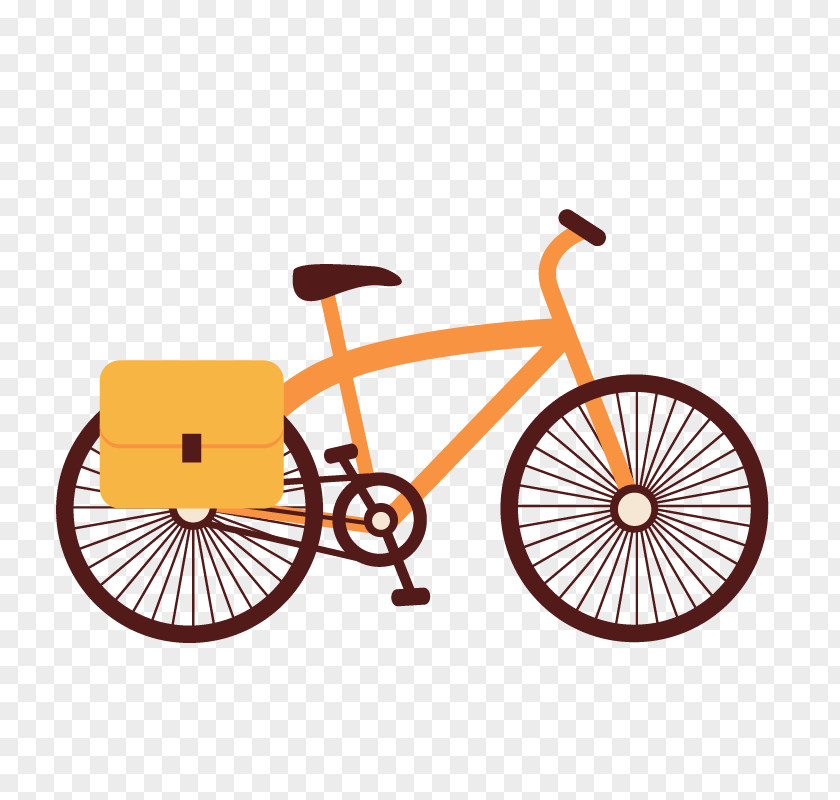 Orange Cartoon Bike Hybrid Bicycle Folding Drivetrain Systems Mountain PNG