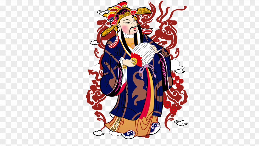 Cartoon Characters Of The God Wealth Caishen Xian PNG