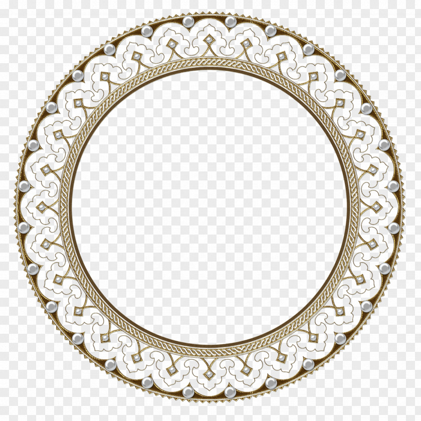 Continental Circular Flower Border Picture Frame PNG