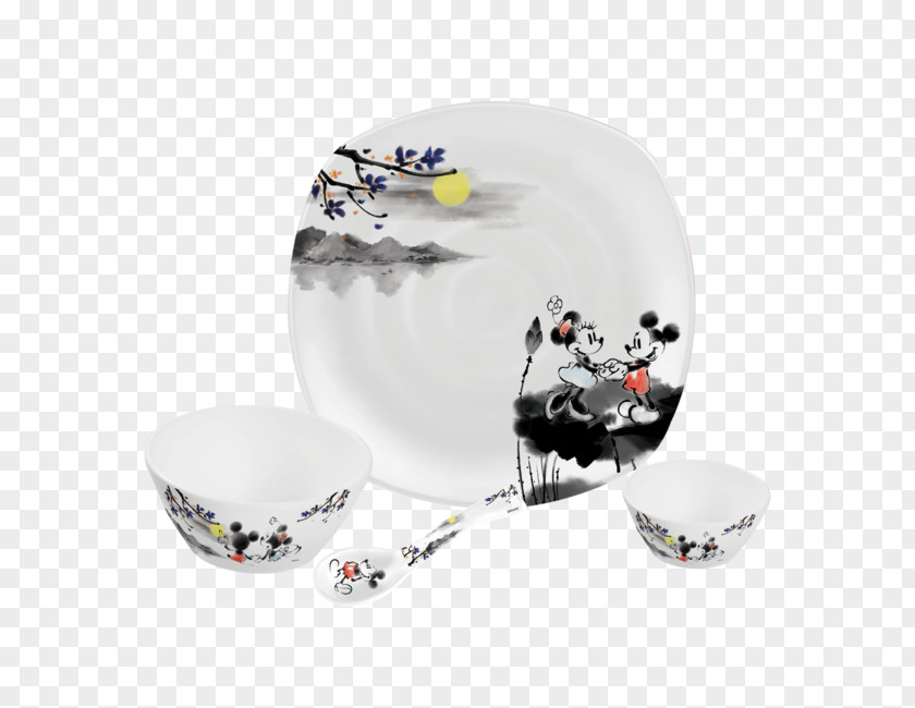 Mickey Mouse Minnie Plate Tableware Melamine PNG