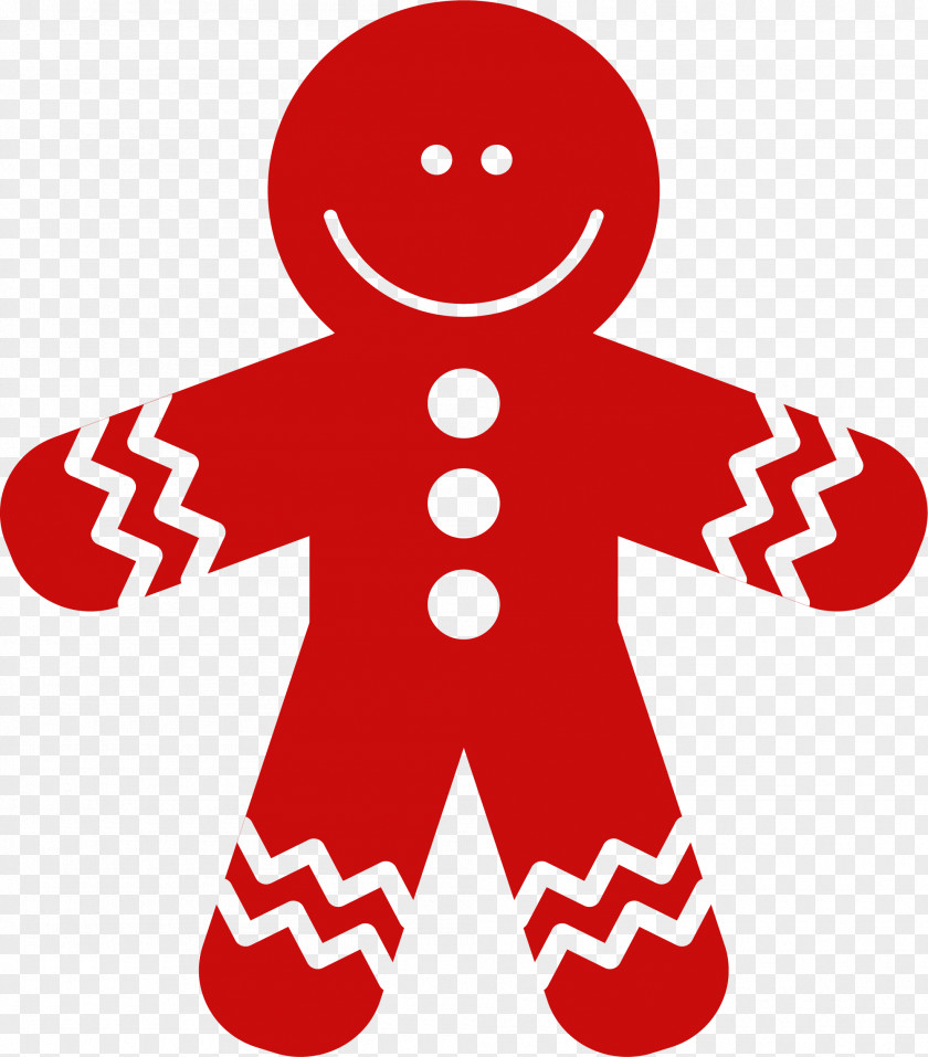 Hand Painted Red Cookie Villain Gingerbread Man Christmas PNG