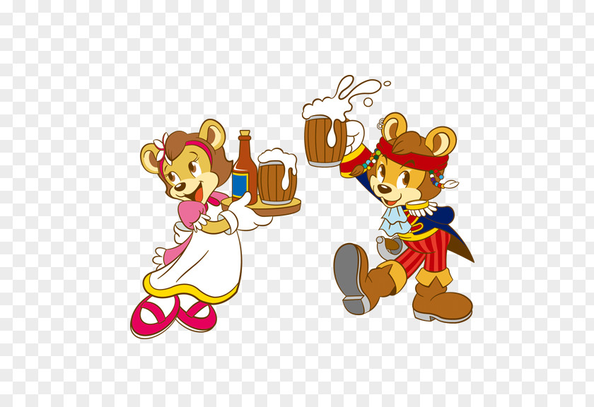 Oktoberfest Cartoon Decoration Ice Beer Drink Festival PNG