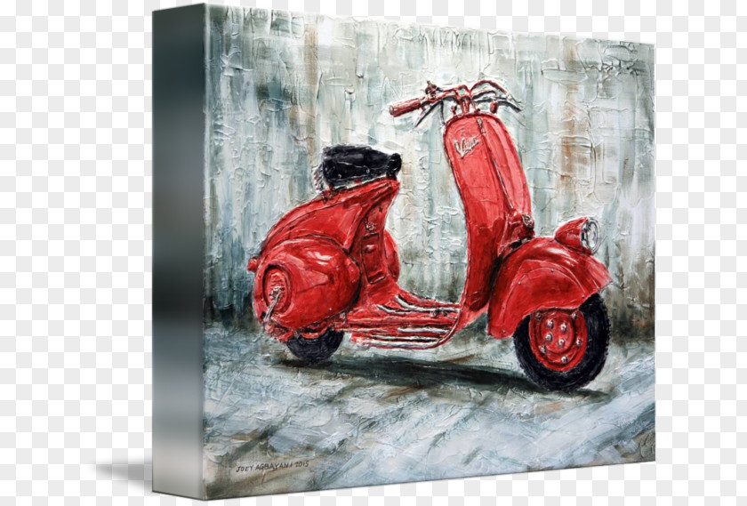 Scooter Vespa Oil Painting Reproduction Abstract Art PNG