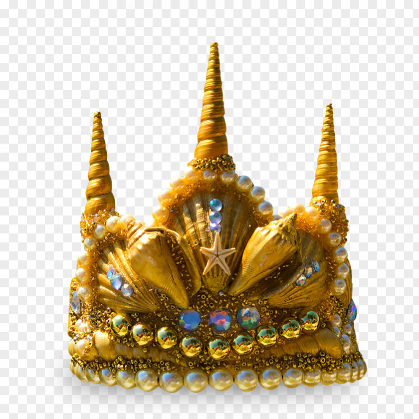 Seashell Crown Gold Tiara Metal PNG