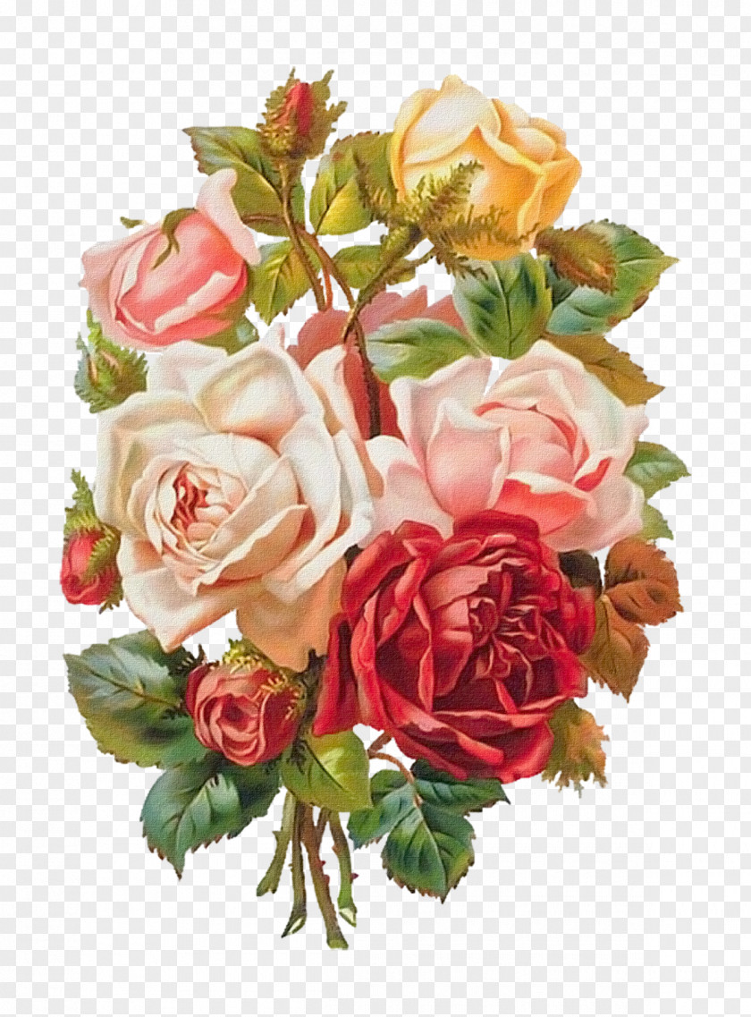 Vintage Victorian Era Flower Bouquet Porte-bouquet Rose Clip Art PNG