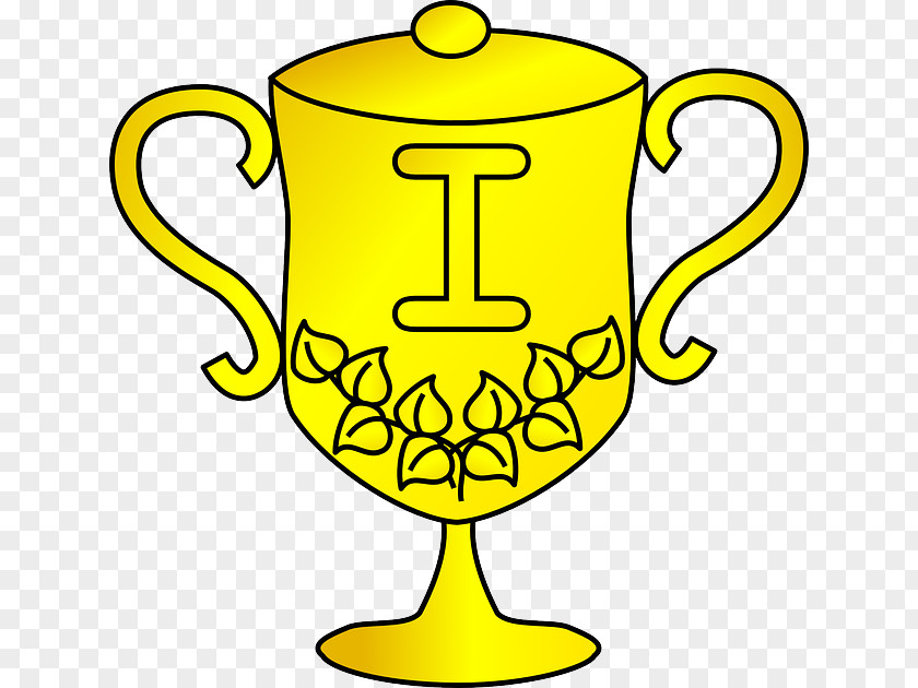 Golden Flowers Trophy Award Clip Art PNG
