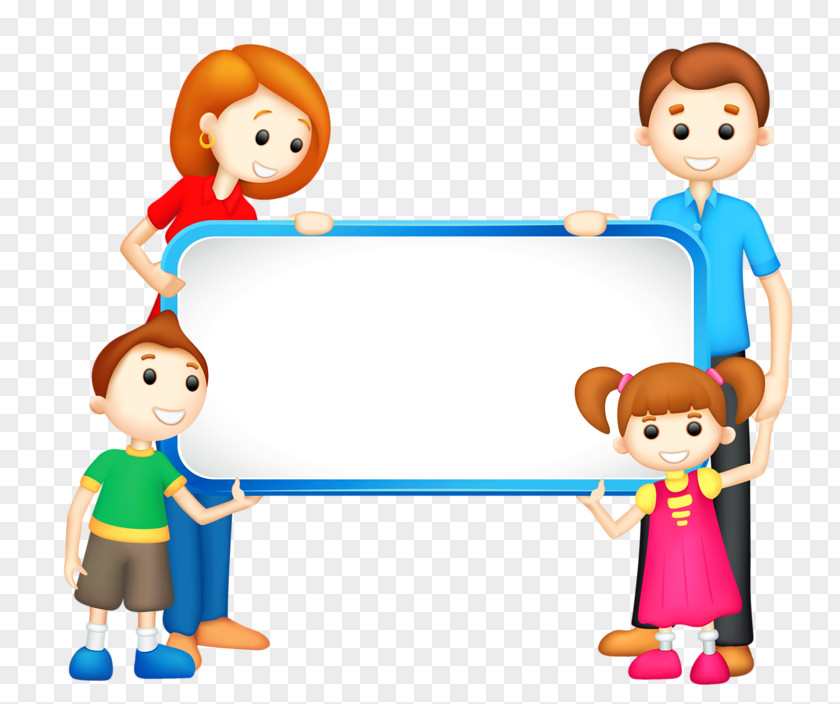 Kids Holding Placard Family Clip Art PNG