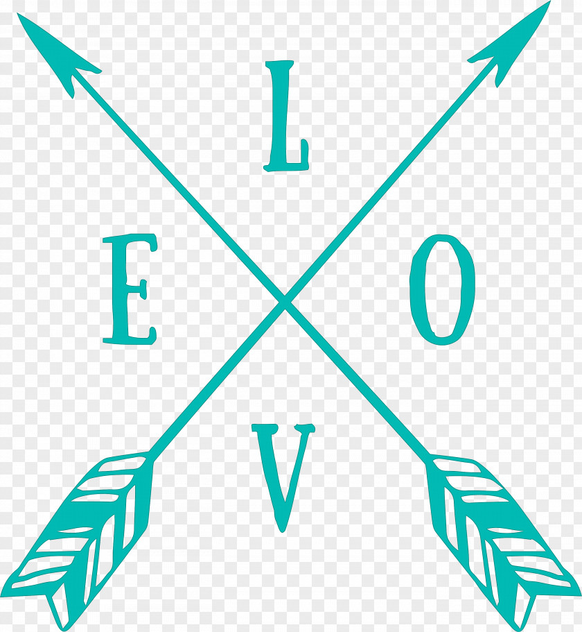 Love Cross Arrow With Cute Word PNG