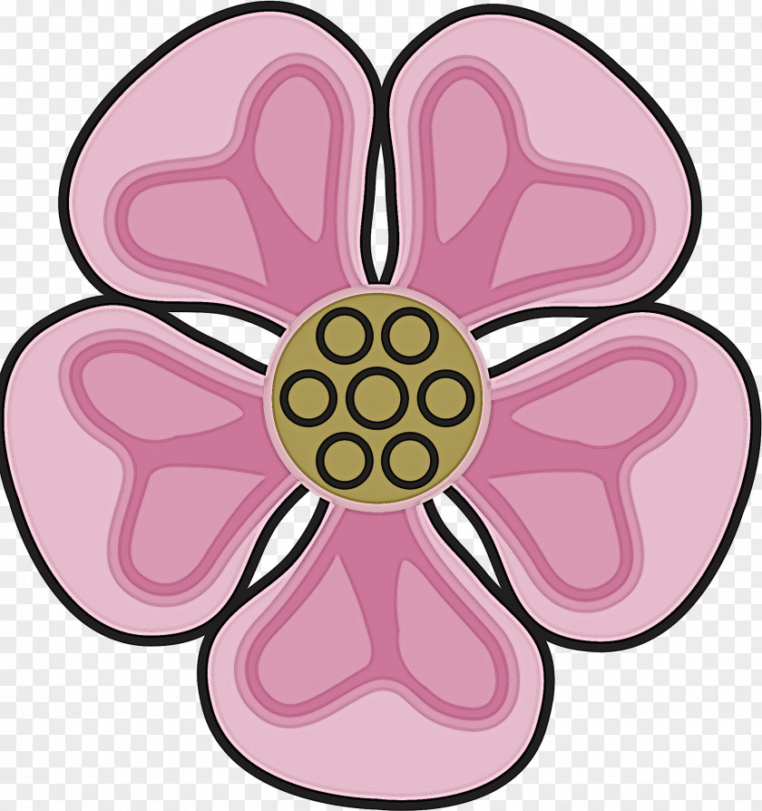 Pink Petal Cartoon Plant Sticker PNG