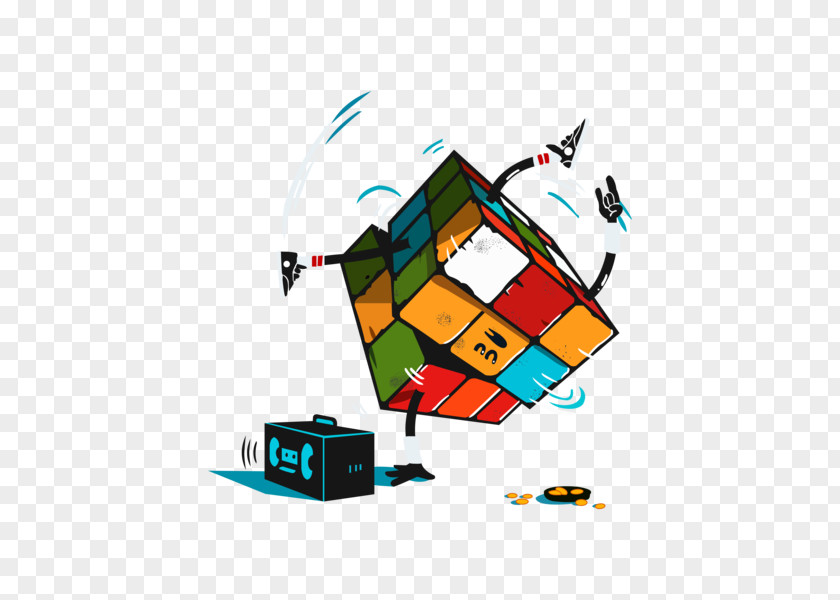 Cartoon Cube T-shirt Rubiks Illustration PNG