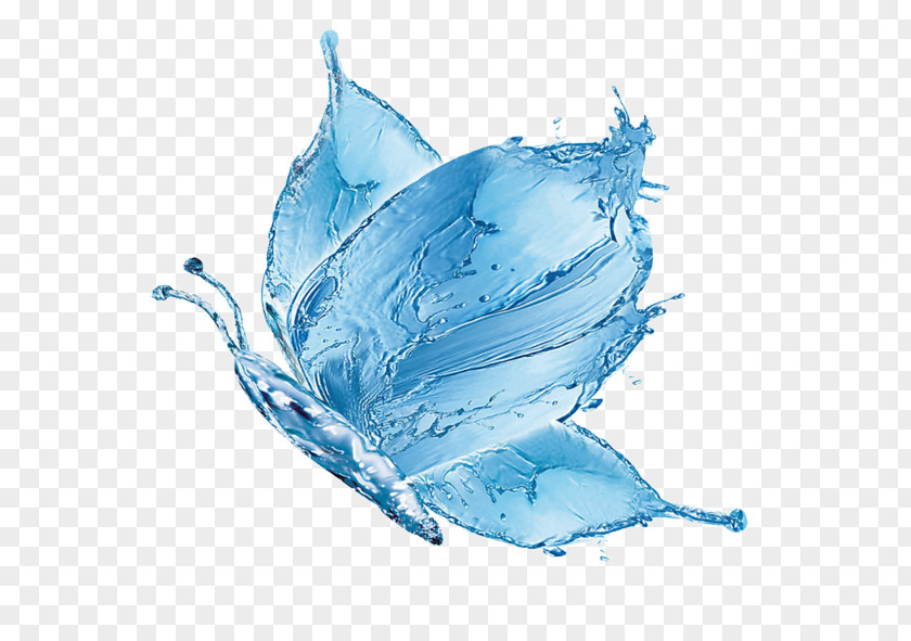 Crystal Butterfly Water Blue PNG