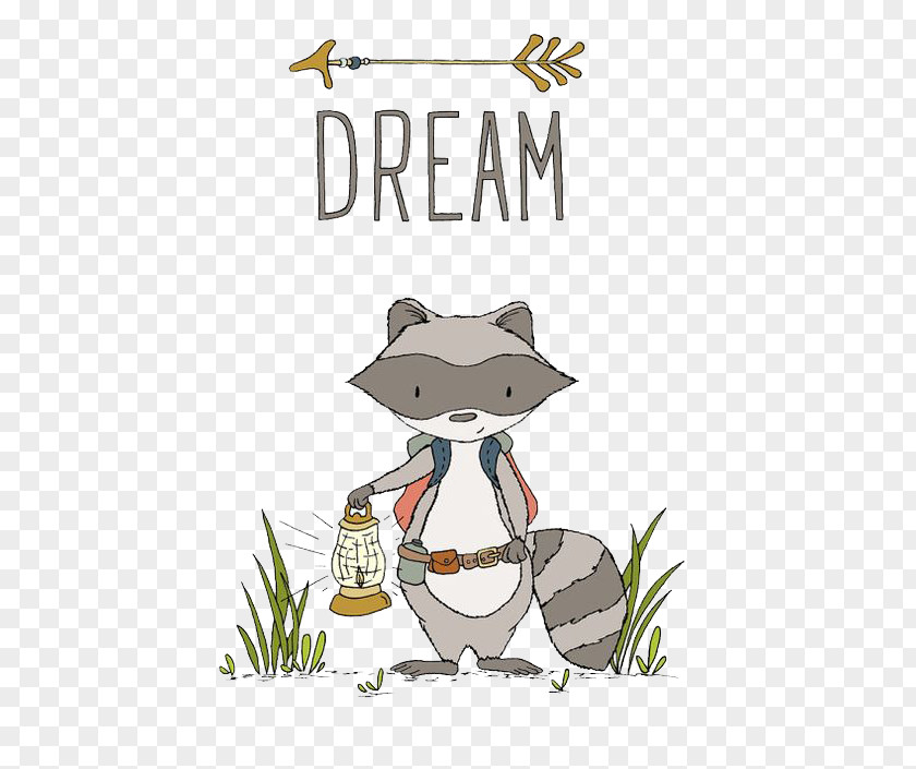 Dream Raccoon Baby Bedding Child Nursery Art Room PNG