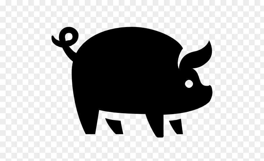 Pig Icon Large White Black And Clip Art PNG