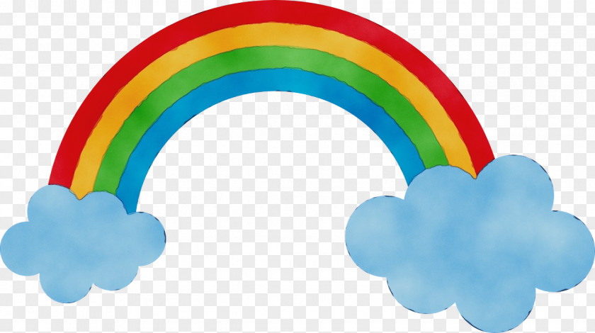Rainbow Cloud Watercolor PNG
