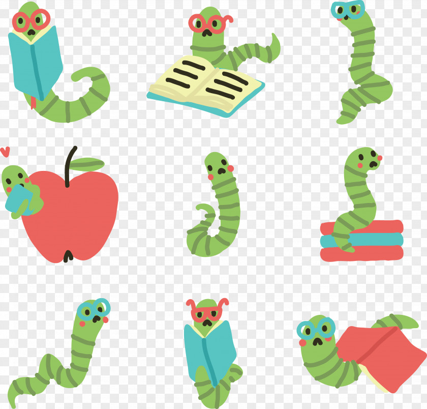 Cartoon Caterpillar Illustration PNG