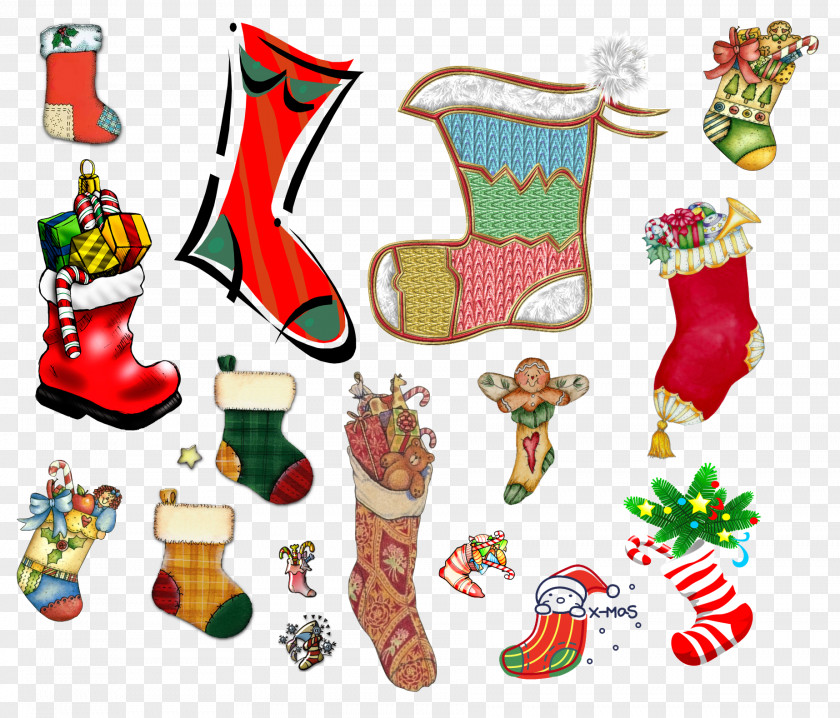 Creative Christmas Stockings Ornament Clip Art PNG