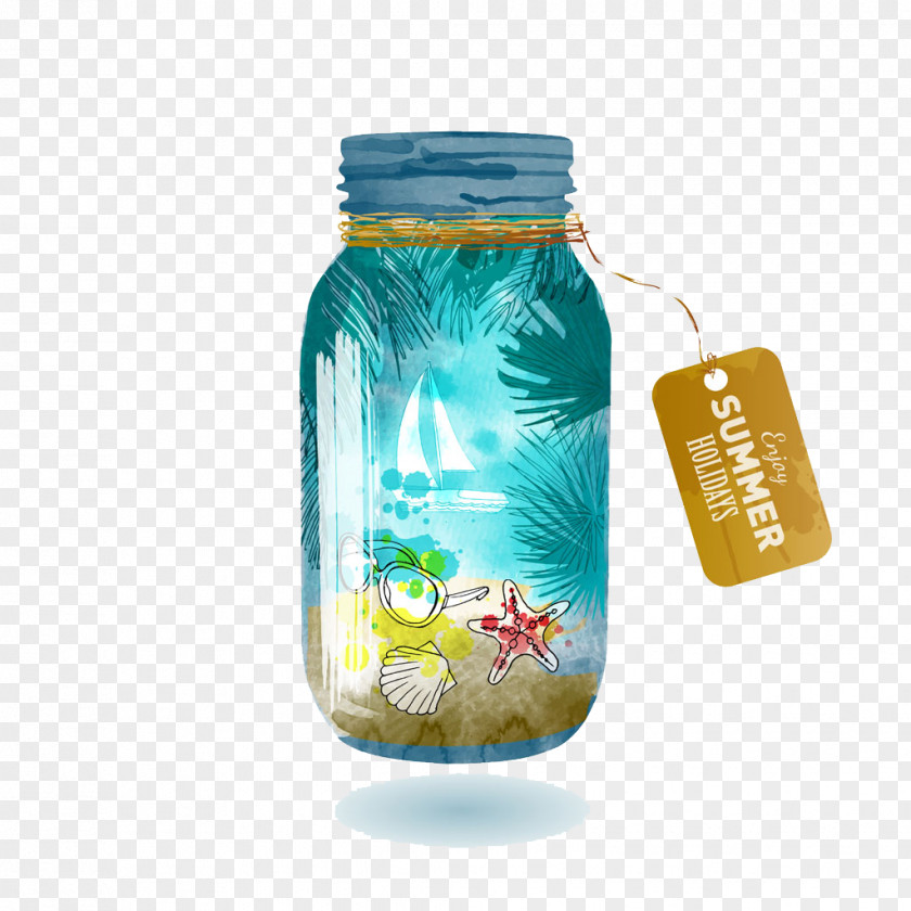 Drifting Bottle Beach Products Illustration PNG