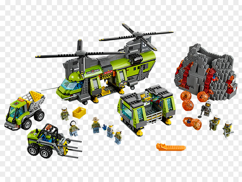 Helicopter LEGO 60125 City Volcano Heavy-lift Lego Toy PNG