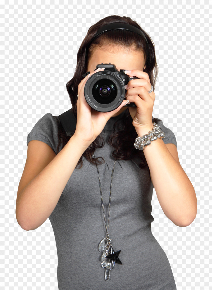 Young Woman With Digital Photo Camera Sept-xceles Car Photography PNG