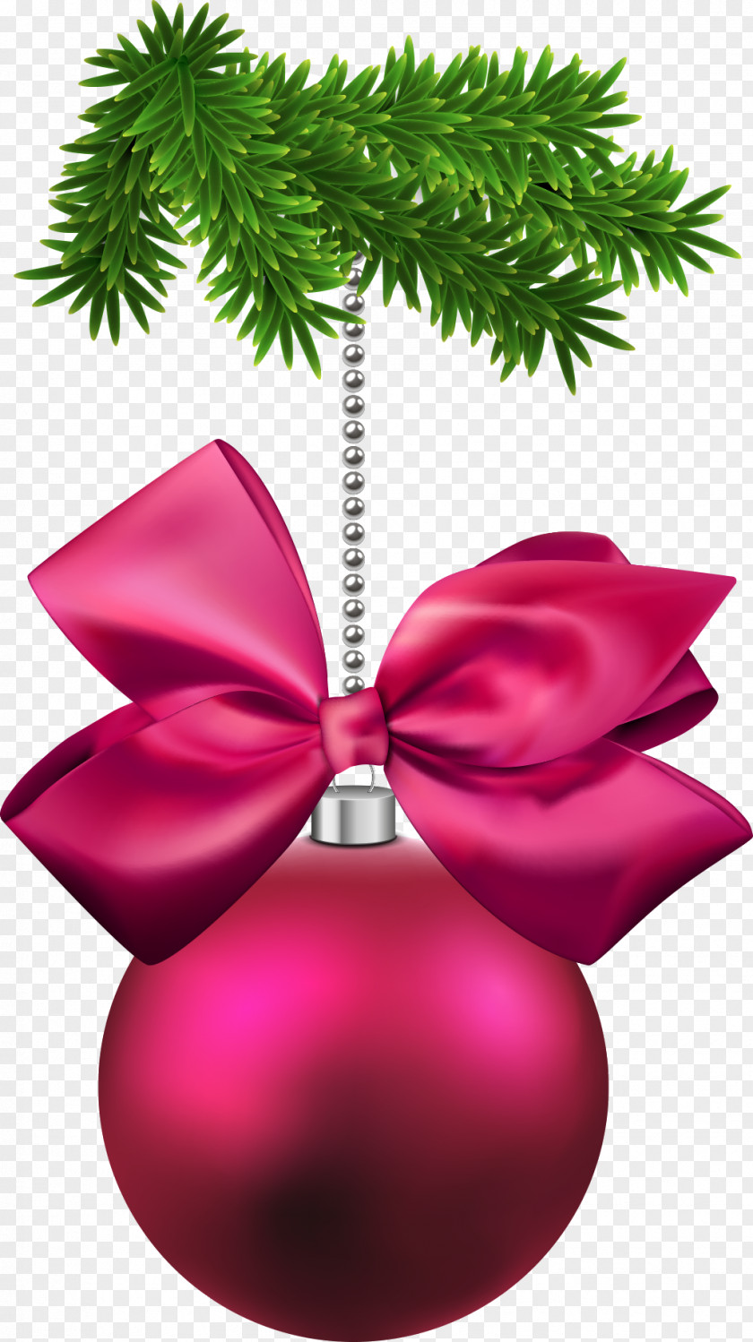 Christmas Bow And Ball Ornament Decoration Tree PNG