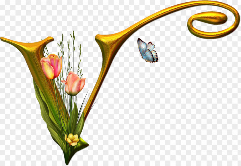 Flower Alphabet Letter Image PNG