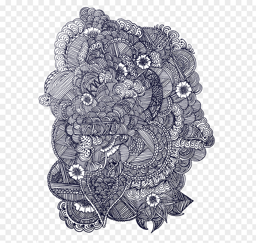 Doodling Pattern Black And White Drawing Visual Arts Illustration Doodle PNG