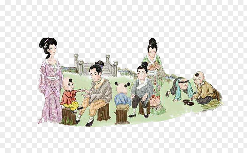 Ancient Child Massage Scene Tui Na Cartoon Illustration PNG