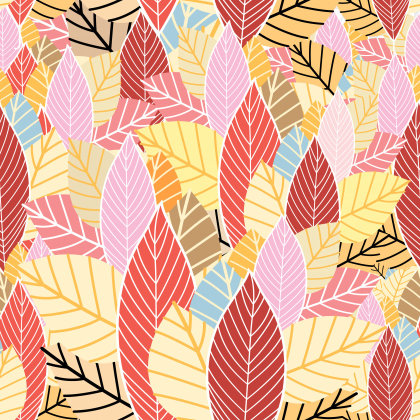 Colorful Autumn Leaves Vector Illustration Material Leaf PNG