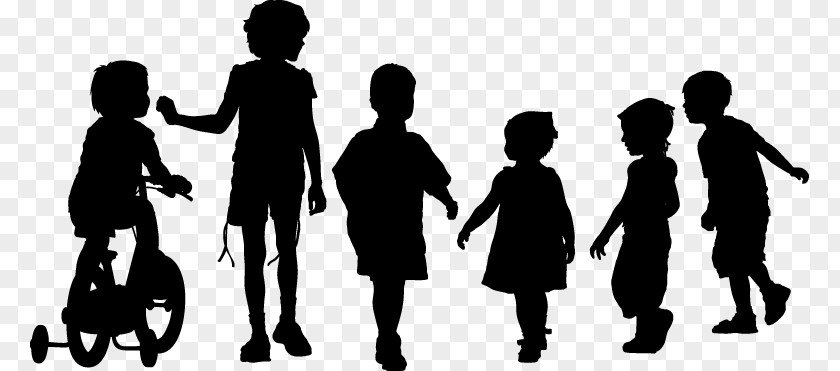 Silhouette Kids Walking Child PNG