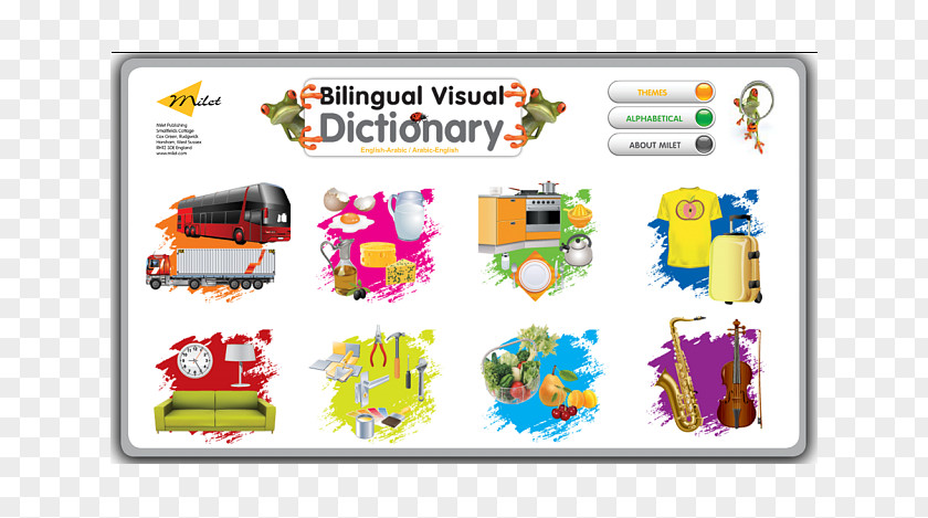 Arab Kid Bilingual Visual Dictionary Technology Font PNG