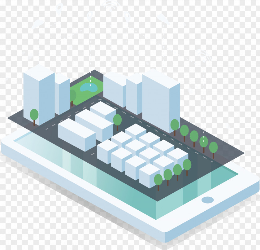 Phone Model On The City Isometric Projection Download Illustration PNG