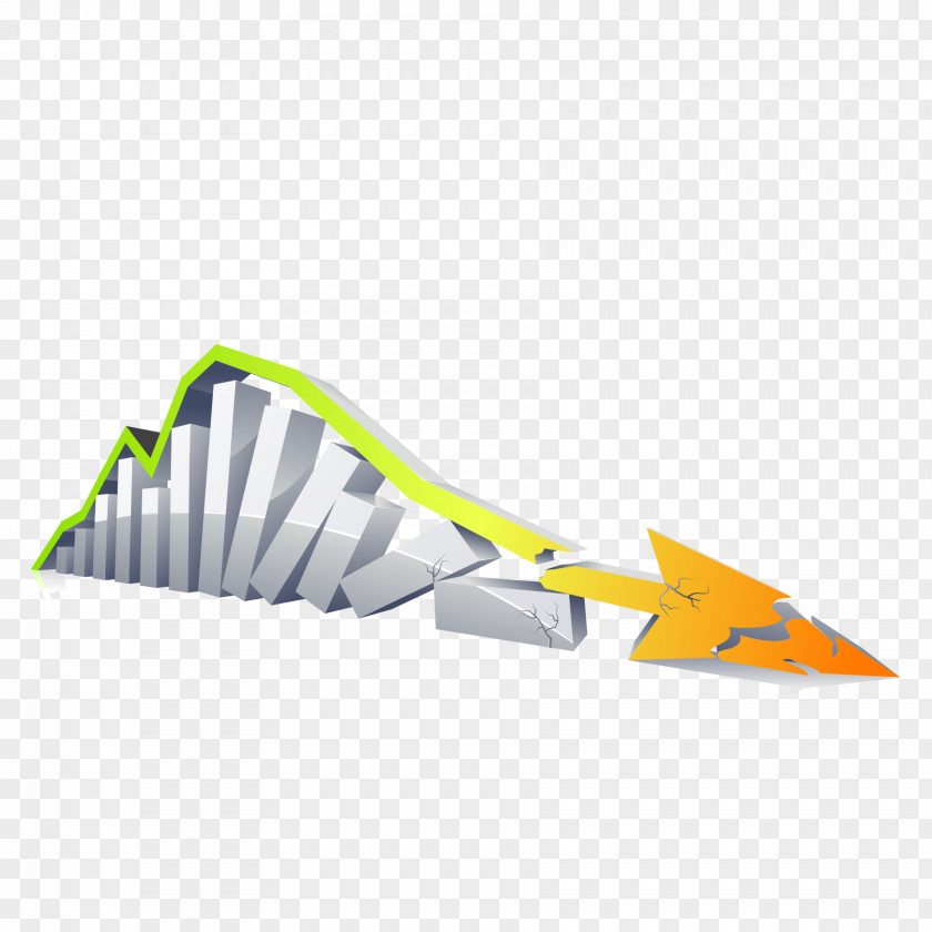 Creative 3D Bar Chart Arrow Business Infographic Statistics PNG
