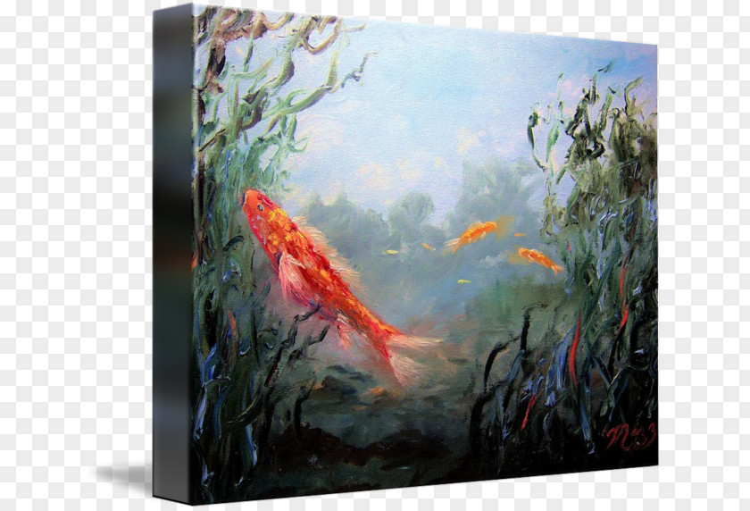 Fish Koi Oil Painting Art PNG